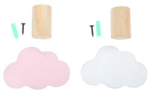 Alipis Colgador Nube Blanca De Madera 4 Piezas Ganchos Infantiles Para Pared Perchero Decorativo Para Dormitorio Y Baño Organizador Para Ropa Bolsas Y Sombreros