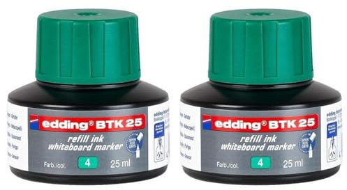 EDDING Capillarité BTK25 Nachfülltinte für Whiteboard-Marker, Grün, 2 Stück