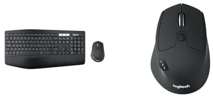 Logitech MK850 Kit Tastiera e Mouse Wireless Multidispositivo, Bluetooth 2.4 GHz & M720 Triathlon Mouse Wireless Multidispositivo, Bluetooth, Ricevitore USB Unifying