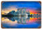 Singapur: Skyline der Stadt im Abendlicht,Metall-Blechschild, motivierende Wanddekorationen für Wohnzimmer, rustikale Wandkunst, Küche, Wandbehang, Schilder, Wandschild,15 x 30 cm （6 x12 Zoll）-434