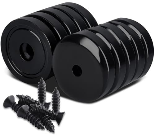 OCEUMAOA Magnete Extra Stark 32mm Neodym Magnete mit Loch 40kg Magnet zum Anschrauben Starke Magnete zum Schrauben Topfmagnet für Werkstatteinrichtung 10 Stück Schwarz