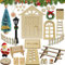 Wichteltür Set, 29 PCS Wichteltür Zubehör Weihnachten Set, Weihnachtswichtel Tür Set, Wichteltür Komplettset, Miniatur Wichtel Zubehör, Weihnachtswichtel Set mit Briefkasten, Zaun, Kranz, Leiter