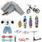 Skatepark-Kit - Fingerboard Skateboards Fahrräder Scooter Tiny Swing Board Deck - Fingerspitzenbewegungs-Fahrrad-Partygeschenke für Kinder als Geschenk
