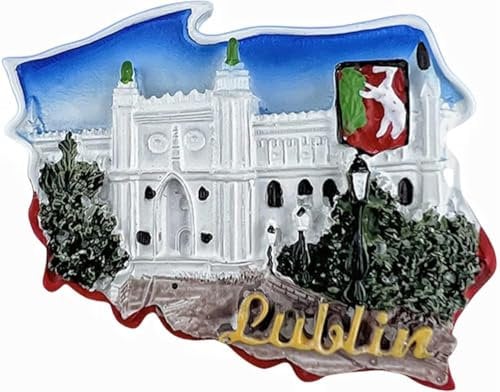 3D Lublin Poland Fridge Magnet Tourist Souvenir Refrigerator Decoration Magnet Hand Painted Craft