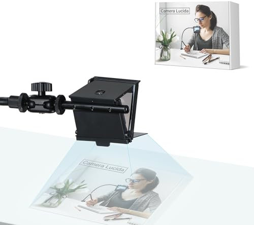 Camera Lucida Drawing Tool for Artists, Updated Version The Professional Drawing Tools with Adjustable Pea Jig Projector Painting Tools, Black