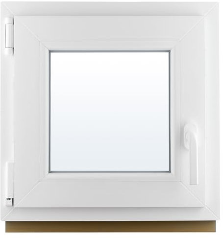 PLAMET. PVC Fenster - Kunststofffenster, Plastikfenster - Resistent Gegen Umwelteinflüsse - Schutz vor Einbrüchen - Isolierung gegen Lärm, Wind - Weiße Farbe - 500 x 500 cm - 4-16ar-4i