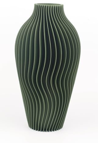 KAANY | 3D Druck Vase Nova| umweltfreundlich | nachhaltig | modernes Design | Made in Germany (Höhe 20cm, Durchmesser 10 cm) (OlivGrün)
