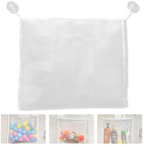 UBRAVE Badewannenspielzeug Aufbewahrung, Badespielzeug-Netz,Badewannenspielzeug Hängeorganizer Tasche,Spielzeugnetz,Zur Trocknung Von Spielzeug,Badespielzeug Aufbewahrung (Weiß)