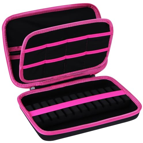 Peyyargo Dartpfeile Tasche für 12 Steeldarts oder Soft-Dartpfeile (Schwarz+Rosenrot)