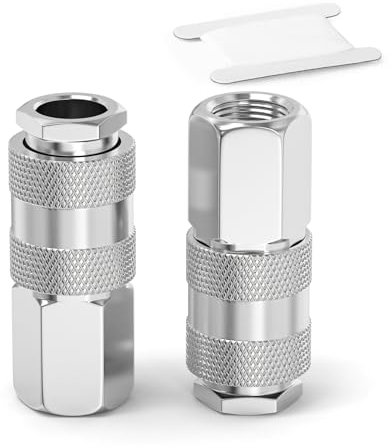 ERGAOBOY 2 pièces 1/2 BSP femelle Raccords de tuyau d'air, Raccord rapide de tuyau d'air pour l'industrie, Kit de réparation de tuyau de compresseur pneumatique