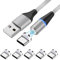 Câble Charge Magnétique USB C 1M, Chargeur Magnétique avec 5 Adaptateurs, Cable charge Magnetique et Données pour Samsung Galaxy S22 S21 S20 Huawei Charge Rapide 5A et Synchronisation à 480Mbps