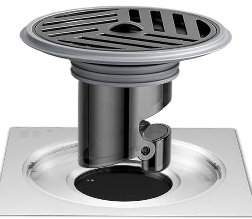 Valvola antiriflusso per scarico a pavimento, valvola antiodore in acciaio inox, 6,8 x 6,8 x 4,5 cm, tappo per vasca da bagno, lavanderia, ripostiglio, bagno, vasca, doccia, cantina, uso domestico