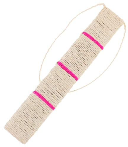 YARNOW Sisal Hanging Scratch Pad Cat Scratcher Door Hanger Sturdy Wood Fibre Entertains Cat Suitable for Laying Flat on The Ground Or on A Door Random Color