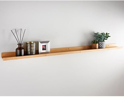 FAHAAM Bamboo Picture Shelf Wall Mounted Floating Wall Shelf Natural Wood Picture Ledge Modern Display Shelf for Photos & Decor Wooden Shelving Unit Wall Storage Shelving Unit for Home. (120cm)