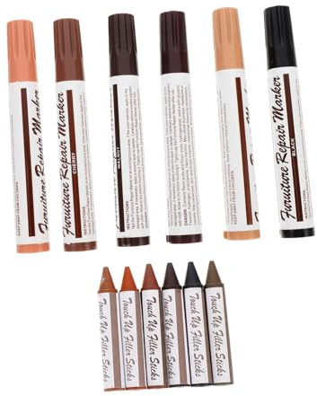 Didiseaon 12pcs Wood Furniture Repair Markers Touch Up Pens Quick Drying Scratch Remover Kit for Cabinets Floors Doors Tables Trim