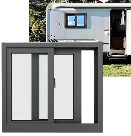 ZIUSFAC Ventana Corredera para Sótano Ventana De Repuesto Ventana Corrediza Horizontal 35 38 45 50 60 78 83cm Ventanas De Aluminio(Gray,(WxH) 60x40cm/24x16)