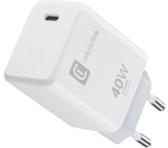 Cellularline USB-C 40W PD Ladegerät – Schnellladen für iPhone Serie 17, iPad Pro 2025, MacBook – Weiß