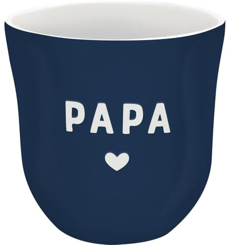 Sheepworld Becher mit Gravur Papa | Kaffeebecher, Höhe 9,8 cm, Durchmesser 9,3 cm, Volumen 40 cl, Steinzeug | Geschenkbanderole, Geburtstag, Ostern, Weihnachten | 74831