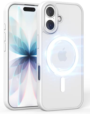 ELEVAVIDA Handyhülle für iPhone 17 weiß - magnetische Schutzhülle, dünn, leicht, transparent, stoßfest, Kratzfest, kompatibel mit MagSafe