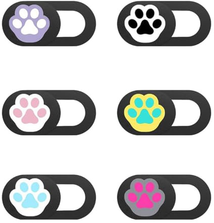 CHILDWEET Copertura per Webcam 6 Pezzi Protezione della Privacy Nastro Adesivo e Motivo Artiglio di Gatto, Copri Webcam per Laptop, Tablet e Smartphone, Protezione Antispiamento Piccola