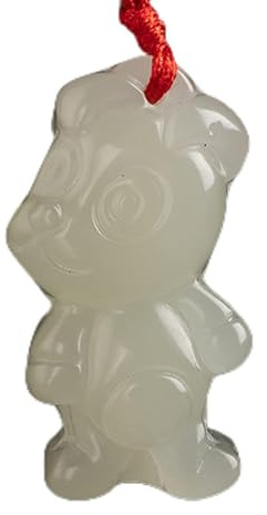 KRXSOBNV Le collier du vent , Collier Feng Shui en jade, pendentif porte-bonheur du zodiaque chinois, animal mignon