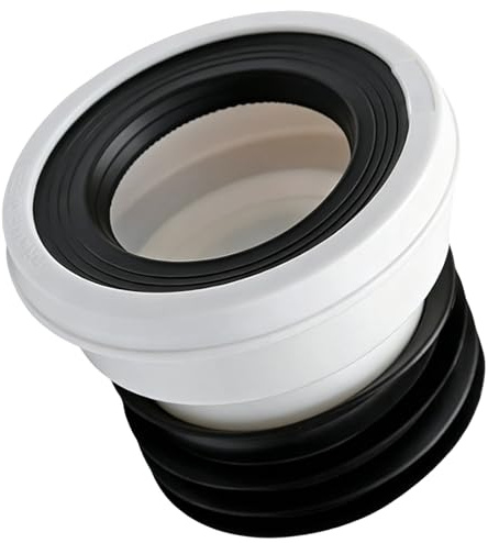 Straight WC Toilet Pan Connector, 110 mm Toilet Waste Pipe Pan Connector Short PP Straight Drain Pipe Toilet Waste Pipe Connector WC Rigid Stubby Soil Coupler Seal