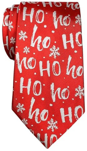 Retreez Herren-Krawatte mit Schneeflockenmuster, Mikrofaser, 8 cm - Rot - Einheitsgröße