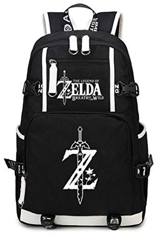WANHONGYUE Spiel Backpack Student Schultasche Laptop Rucksäcke Freizeittasche Daypack Schwarz-6