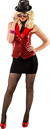 Orlob Damen Kostüm Pailletten Weste rot Karneval Fasching Gr.46/48