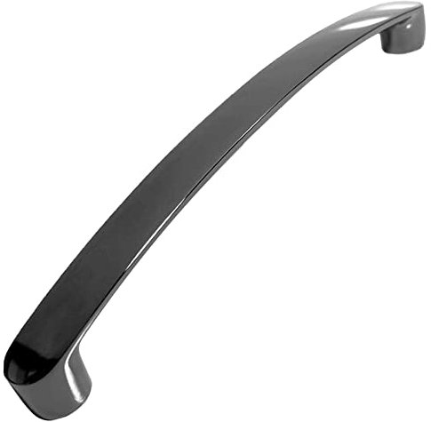 Decoranddecor Merle - Bow Kitchen Cabinet Handles | Cabinet Door Handles - Cupboard Door Pulls - 96mm Hole Centre, Polished Nickel Black