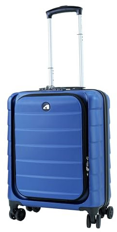 ALPINI Valise Taille Cabine Rigide INOVA-2.1E avec Compartiment pour Ordinateur15 (55cm) Garantie 2 Ans 100% ABS Port USB (Bleu (Blue), (Cabine) S – Small – 40L – 55x40x20cm – 2.7kg)