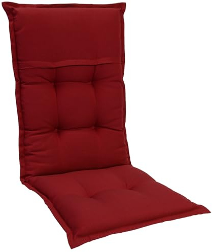 Homeoutfit24 Gartenstuhlauflagen Hochlehner, 6er Set, Rot