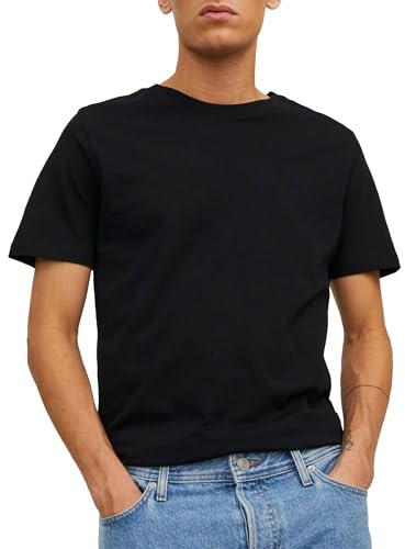 JACK & JONES Jjeorganic Basic Tee Ss O-neck Noos Homme JJEORGANIC T-shirt basique à col rond Noos, Noir - Détails : Slim, XS