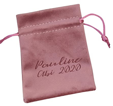 lasergravierter Samtbeutel personalisiert Geschenk Verpackung Abi 2025