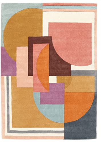 RugVista Arty Tapis Moderne, 200x300 cm, Rectangulaire, Poil Moyen, Nettoyage à Sec, Salon, Salle de séjour, Chambre, Salle à Manger, Fabriqué à la Main, Multicolore