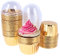 FADACAI 50 Pirottini usa e getta per cupcake, con foglio di alluminio, vassoi in alluminio con coperchio, 68 x 39 x 50 mm, per muffin e cupcake