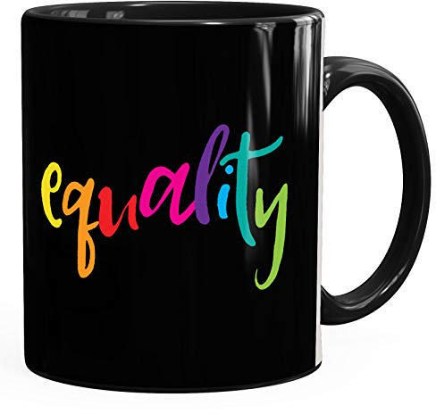Kaffee-Tasse Equality Pride LGBT Regenbogen MoonWorks® schwarz unisize