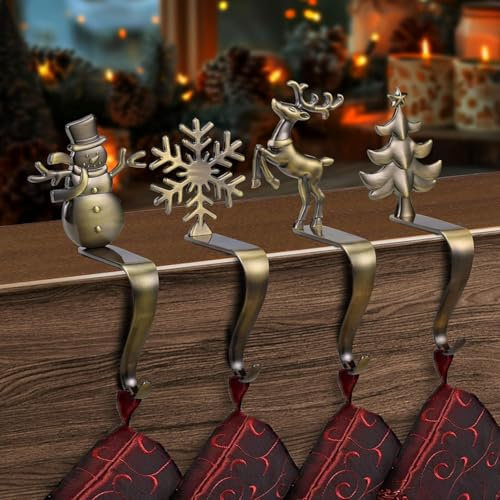 Celecily Weihnachtsstrumpf Halter Kamin Haken - Weihnachtsstrumpf Aufhänger für Weihnachtsstrümpfe Weihnachten Haken Halter Weihnachtsstrumpf Haken Kamin Dekoration Weihnachten Kamin Weihnachten