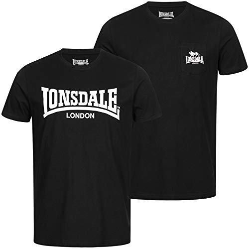 Lonsdale Herren sussex dubbelpak T Shirt, Schwarz, XXL EU