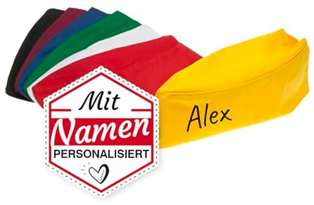 LALALO Schiffchen personalisiert mit Namen, Kochmütze/Stewardess Flugbegleiter Hut hochwertig Bestickt, mit Klettverschluss (Rot)