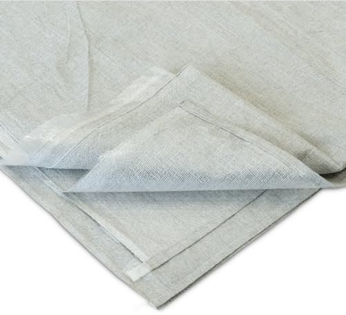 Cotton Dust Sheets for Decorating 12ft X 9ft Plastic Sheeting with Twill Laminated Polythene Backed Dust Sheet for Furniture, Painting, Floor, DIY, Stairs Case Grey
