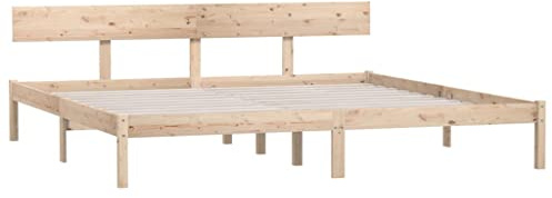 vidaXL Massivholzbett Bettgestell mit Lattenrost Bett Holzbett Bettrahmen Doppelbett Schlafzimmerbett Schlafzimmermöbel Kiefer 200x200cm