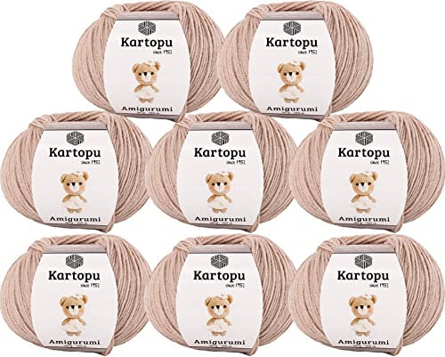 Kartopu Amigurumi und Baby Baumwoll-Strickseil, speziell für Amigurumi-Liebhaber, (8er-Pack) Knäuel (50 g) (Skin 850)