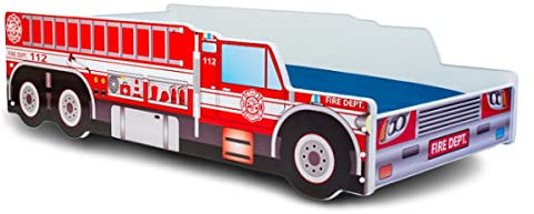 Kobi Lit Simple Enfant Pompier 160 avec Matelas