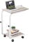 SIMPDIY Side Table Height Adjustable Coffee End/Bedside Table with 4 Wheels for Sofa Bedroom Living Room Office, Suitable for Small Spaces, Stable, Heavy Duty Iron, White Oak