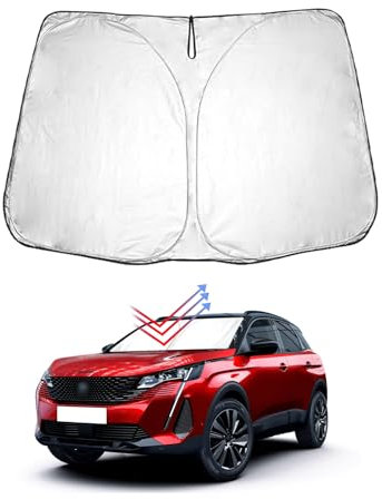 BIBIBO Peugeot 3008 - Cubierta para Parabrisas Delantero de Coche Compatible con Peugeot 3008 2016-2024, protección Solar para Parabrisas Delantero Plegable, protección contra Rayos UV