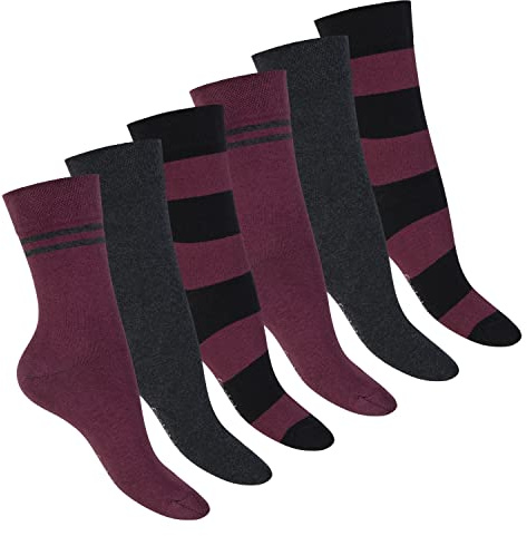 Footstar 6 Paar Damen Herren Ringel Socken Strümpfe mit Streifen