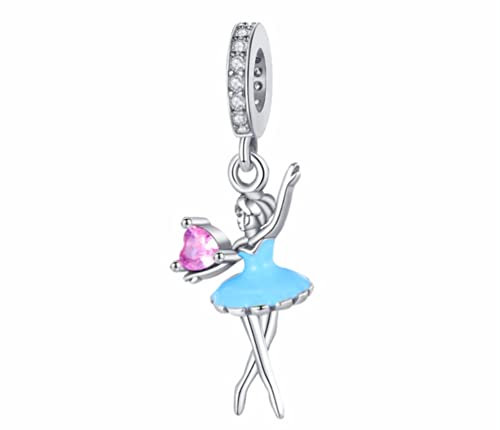 Streetculture Tanz Bühnentanz Ballerina Ballett - Charm 925 Silber Bettelarmband Anhänger Schmuck Geschenk Sterlingsilber