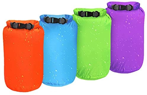 Desoto 4Pack Waterproof Dry Sacks Lightweight Floating Bags Ultimate Dry Sack for Outdoor Hiking Fishing Boating Camping Water Sports Indoor Storage (5L*4)