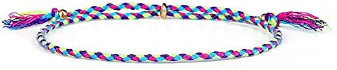 DERBUT Corda Buddista Tibetano Amore Portafortuna Filo Tibetano bracciali e Braccialetti per Donna Uomo Corda Fatta a Mano 16-26 cm